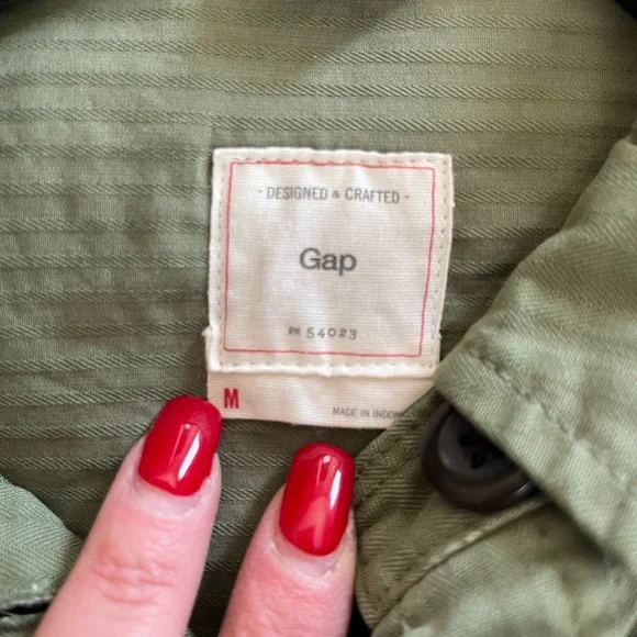 GAP Olive Green Cotton Women's Long Sleeve Jacket Size Medium - Picture 11 of 16